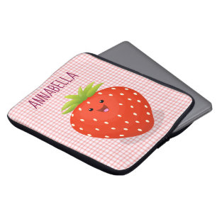 Housse Pour Ordinateur Portable Illustration de la fraise Cute kawaii