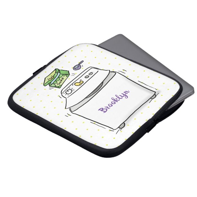 Housse Pour Ordinateur Portable Illustration de lave-linge mignonne (Devant haut)