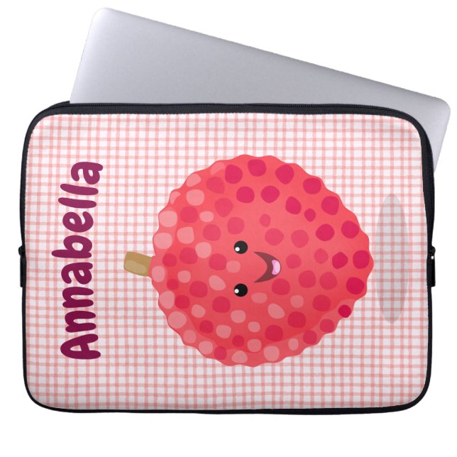 Housse Pour Ordinateur Portable Illustration de litchee rose mignon (Devant)
