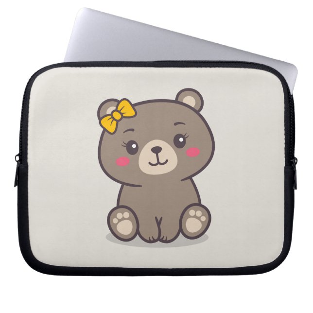 Housse Pour Ordinateur Portable Illustration de l'ours en peluche (Devant)