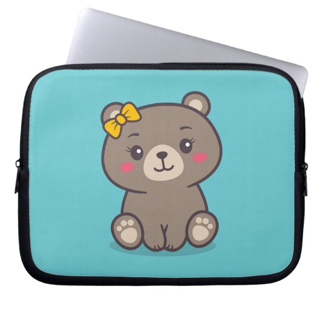 Housse Pour Ordinateur Portable Illustration de l'ours en peluche (Devant)