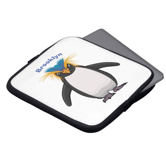 Housse Pour Ordinateur Portable Illustration de mignon macaroni pingouin (Devant haut)