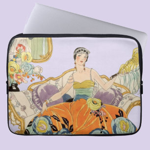 Housse Pour Ordinateur Portable Illustration de mode Art Déco vintage élégante 