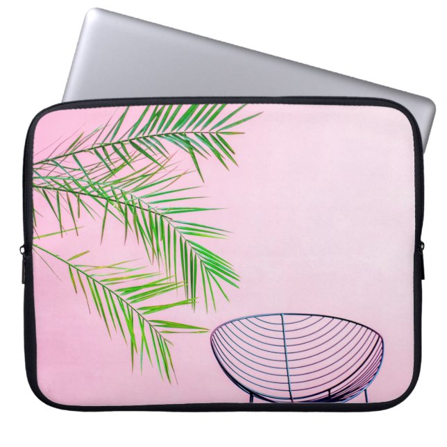 Housse Pour Ordinateur Portable Illustration de palmier vert et noir (Devant)