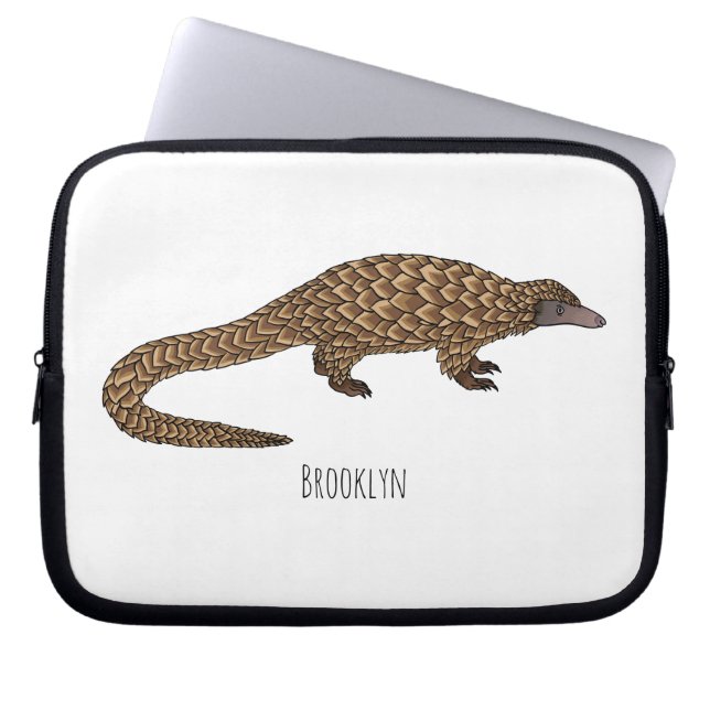 Housse Pour Ordinateur Portable Illustration de pangolin à queue longue (Devant)