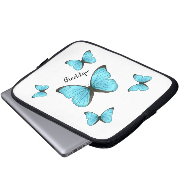 Housse Pour Ordinateur Portable Illustration de papillons Morpho (Devant bas)