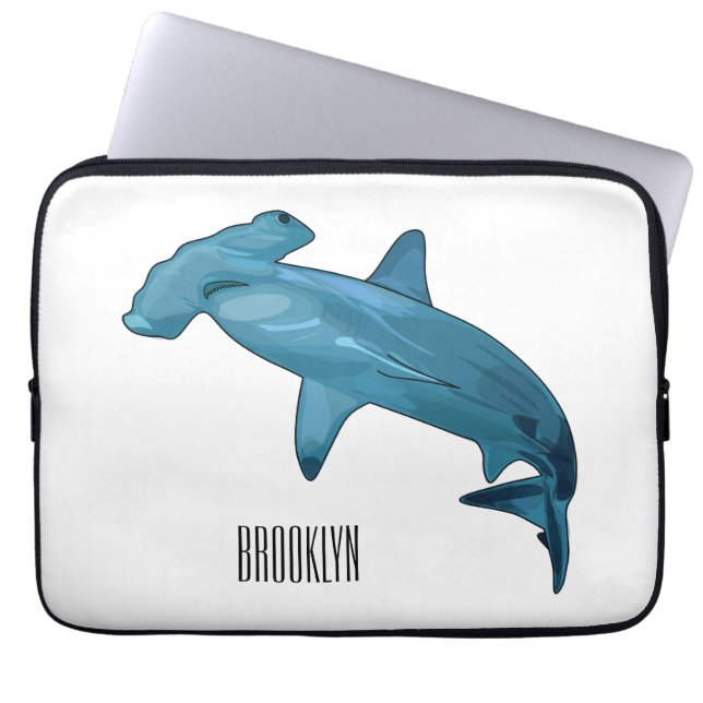 Housse Pour Ordinateur Portable Illustration de requin marteau (Devant)