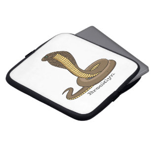 Housse Pour Ordinateur Portable Illustration de serpent à cobra Brown
