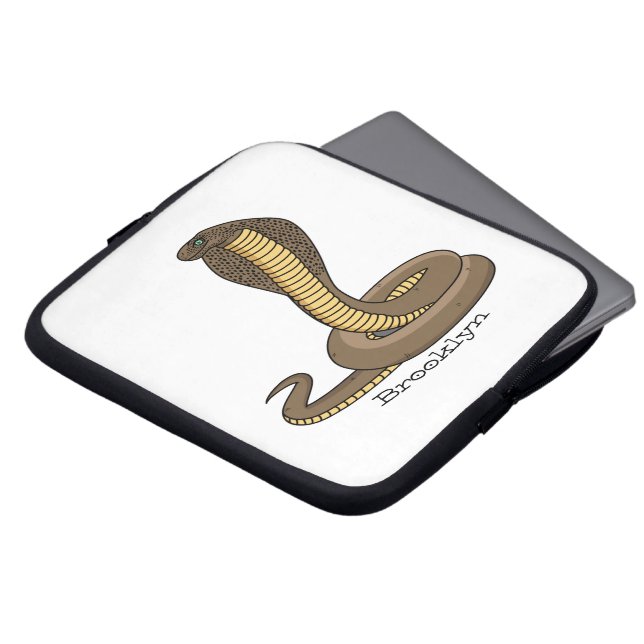 Housse Pour Ordinateur Portable Illustration de serpent à cobra Brown (Devant haut)