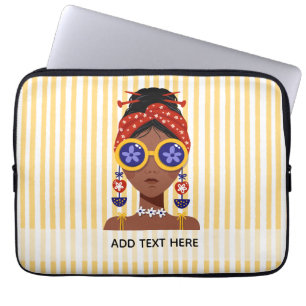 Housse Pour Ordinateur Portable Illustration de tête de femme colorée sur ordinate