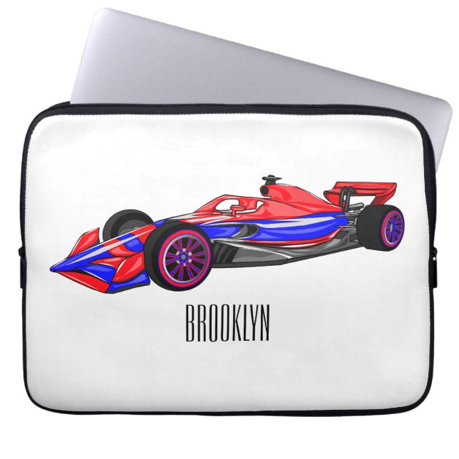 Housse Pour Ordinateur Portable Illustration de voiture de course professionnelle (Devant)