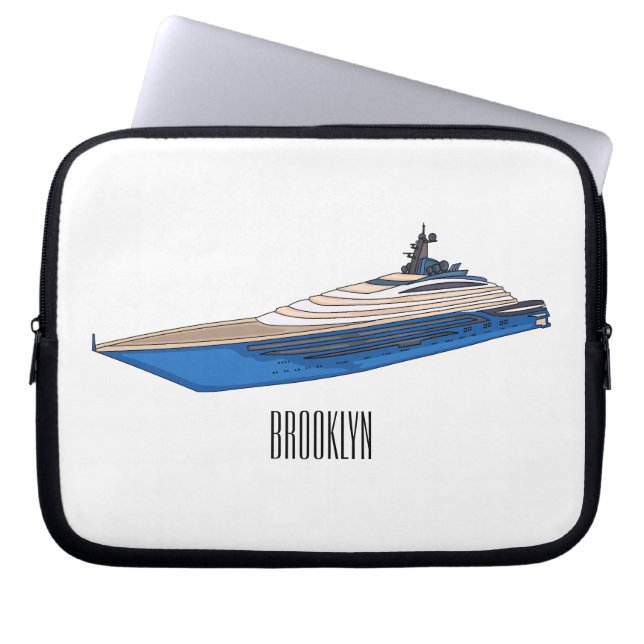 Housse Pour Ordinateur Portable Illustration de yacht (Devant)