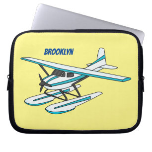 Housse Pour Ordinateur Portable Illustration d'hydravion bleu blanc