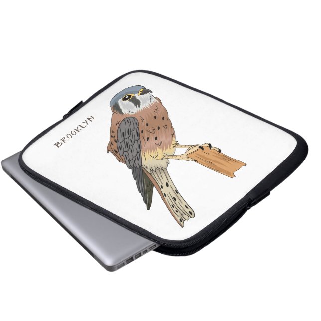 Housse Pour Ordinateur Portable Illustration d'oiseau américain Kestrel (Devant bas)