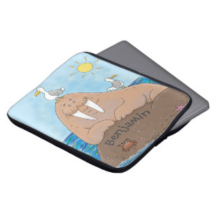 Housse Pour Ordinateur Portable Illustration drôle de morse joyeux