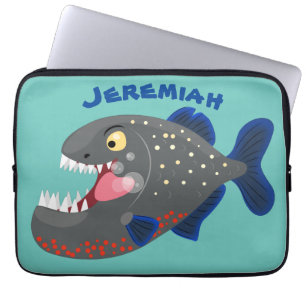 Housse Pour Ordinateur Portable Illustration drôle de piranha affamée