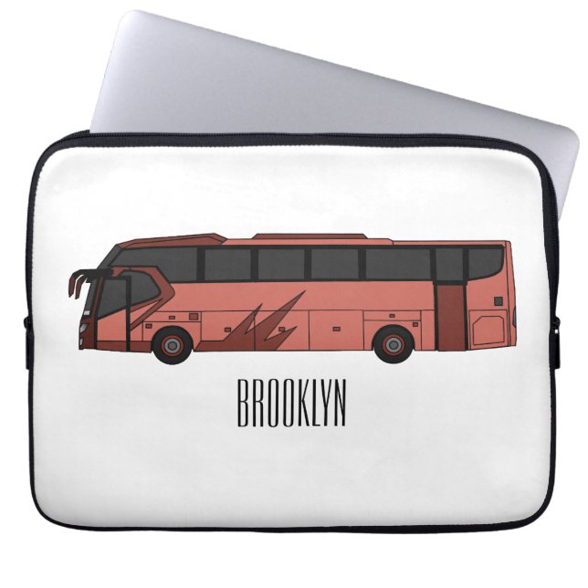 Housse Pour Ordinateur Portable Illustration du bus (Devant)