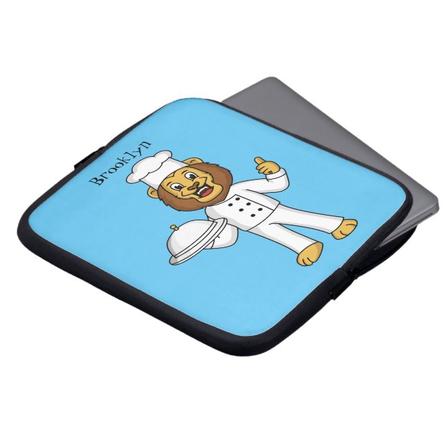 Housse Pour Ordinateur Portable Illustration du chef mignon lion (Devant haut)