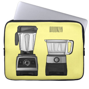 Housse Pour Ordinateur Portable Illustration du processeur et du mixeur alimentair