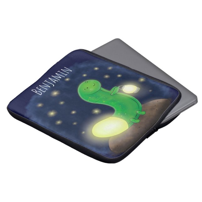 Housse Pour Ordinateur Portable Illustration du ver vert mou (Devant haut)
