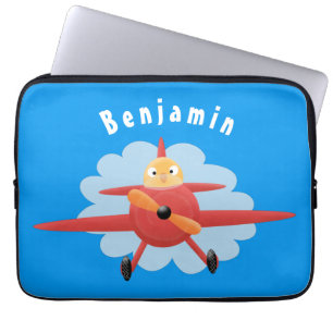 Housse Pour Ordinateur Portable Illustration d'un avion rouge volant mignon