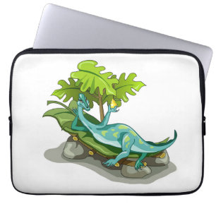 Housse Pour Ordinateur Portable Illustration D'Un Bain De Soleil Iguanodon.