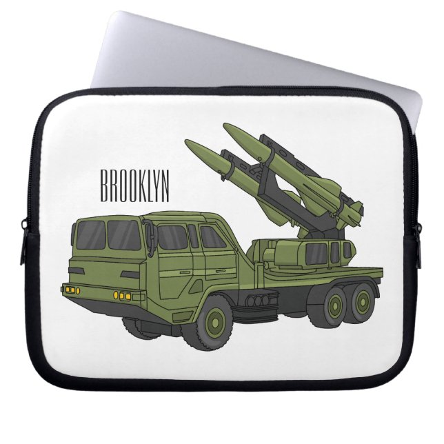 Housse Pour Ordinateur Portable Illustration d'un camion de missiles militaires (Devant)