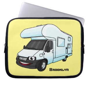 Housse Pour Ordinateur Portable Illustration d'un campervan heureux