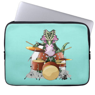 Housse Pour Ordinateur Portable Illustration D'Un Chasmosaurus Jouant Aux Tambours