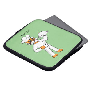 Housse Pour Ordinateur Portable Illustration d'un chef tigre drôle et mignon