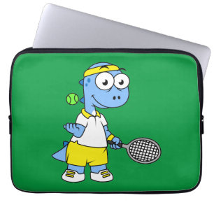 Housse Pour Ordinateur Portable Illustration D'Un Joueur De Tennis Tyrannosaurus R