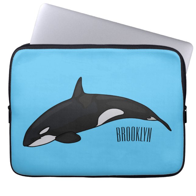 Housse Pour Ordinateur Portable Illustration d'une baleine tueuse (Devant)