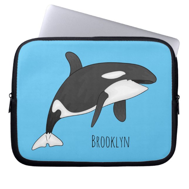 Housse Pour Ordinateur Portable Illustration d'une baleine tueuse (Devant)