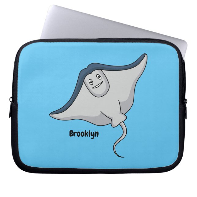 Housse Pour Ordinateur Portable Illustration d'une caricature de poisson stingray (Devant)