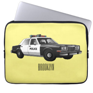 Housse Pour Ordinateur Portable Illustration d'une voiture de police