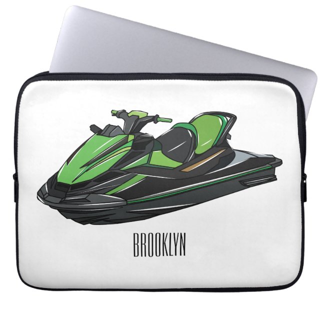 Housse Pour Ordinateur Portable Illustration Jet ski (Devant)