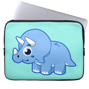 Housse Pour Ordinateur Portable Illustration Mignonne D'Un Dinosaure Tricératops.
