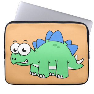 Housse Pour Ordinateur Portable Illustration Mignonne D'Un Stegosaurus. 2