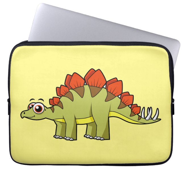 Housse Pour Ordinateur Portable Illustration Mignonne D'Un Stegosaurus Dinosaure. (Devant)