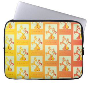 Housse Pour Ordinateur Portable Illustration moderne Sunny jaune Tulip Couple