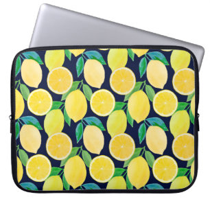Housse Pour Ordinateur Portable Illustration motif vintage du citron d'aquarelle