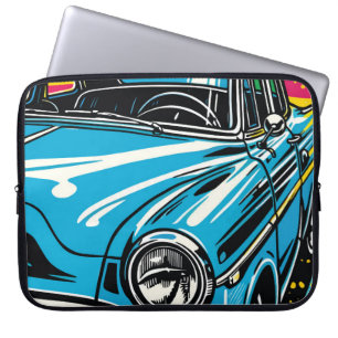 Housse Pour Ordinateur Portable Illustration Pop Art Avant d'une Voiture Classique