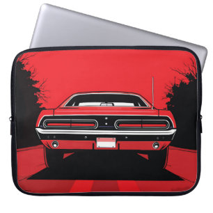 Housse Pour Ordinateur Portable Illustration rétro pop art d'un muscle car rouge à