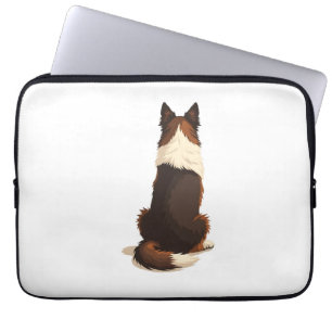 Housse Pour Ordinateur Portable Illustration vintage de Border Collie vu de dos