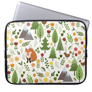 Housse Pour Ordinateur Portable Illustrations scandinaves de style sur le motif