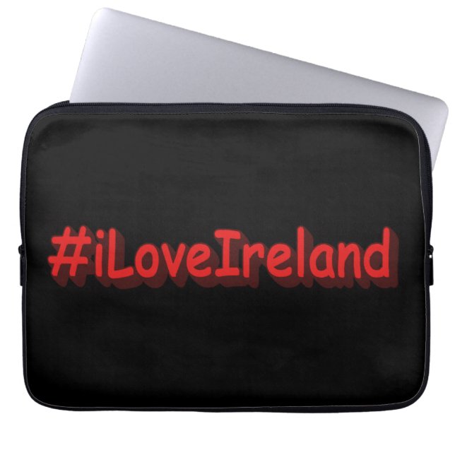 Housse Pour Ordinateur Portable "#iLoveIrelands" Joli design. Acheter maintenant (Devant)