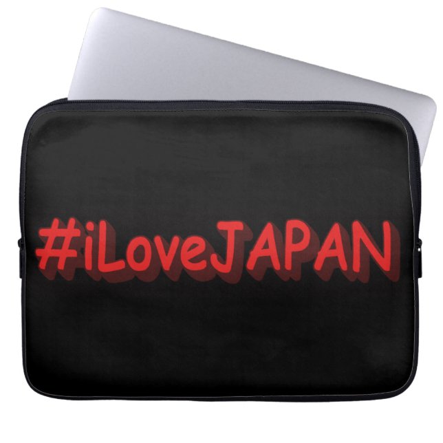 Housse Pour Ordinateur Portable "#iLoveJAPAN" Joli design. Commandez dès maintenan (Devant)