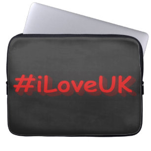 Housse Pour Ordinateur Portable "#iLoveUK" Joli design. Commandez dès maintenant 
