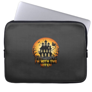 Housse Pour Ordinateur Portable Im Witch Maison Hantée Pleine Lune Citrouilles