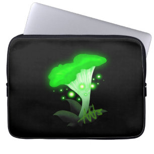 Housse Pour Ordinateur Portable Imaginaire Chanterelle Champignon vert brillant
